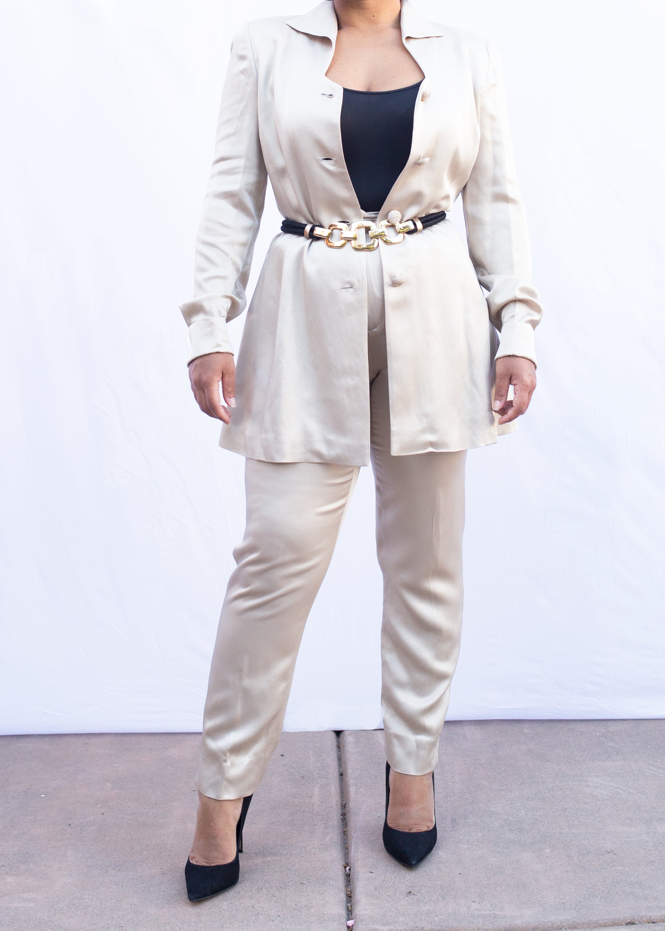 Dana Buchmen Creme Pantsuit