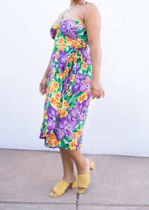 Sunshine Purple Hawaiian Floral Dress