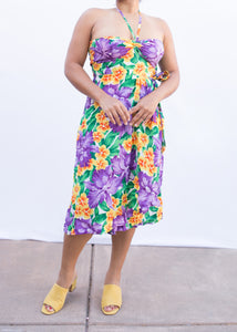 Sunshine Purple Hawaiian Floral Dress