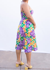 Sunshine Purple Hawaiian Floral Dress