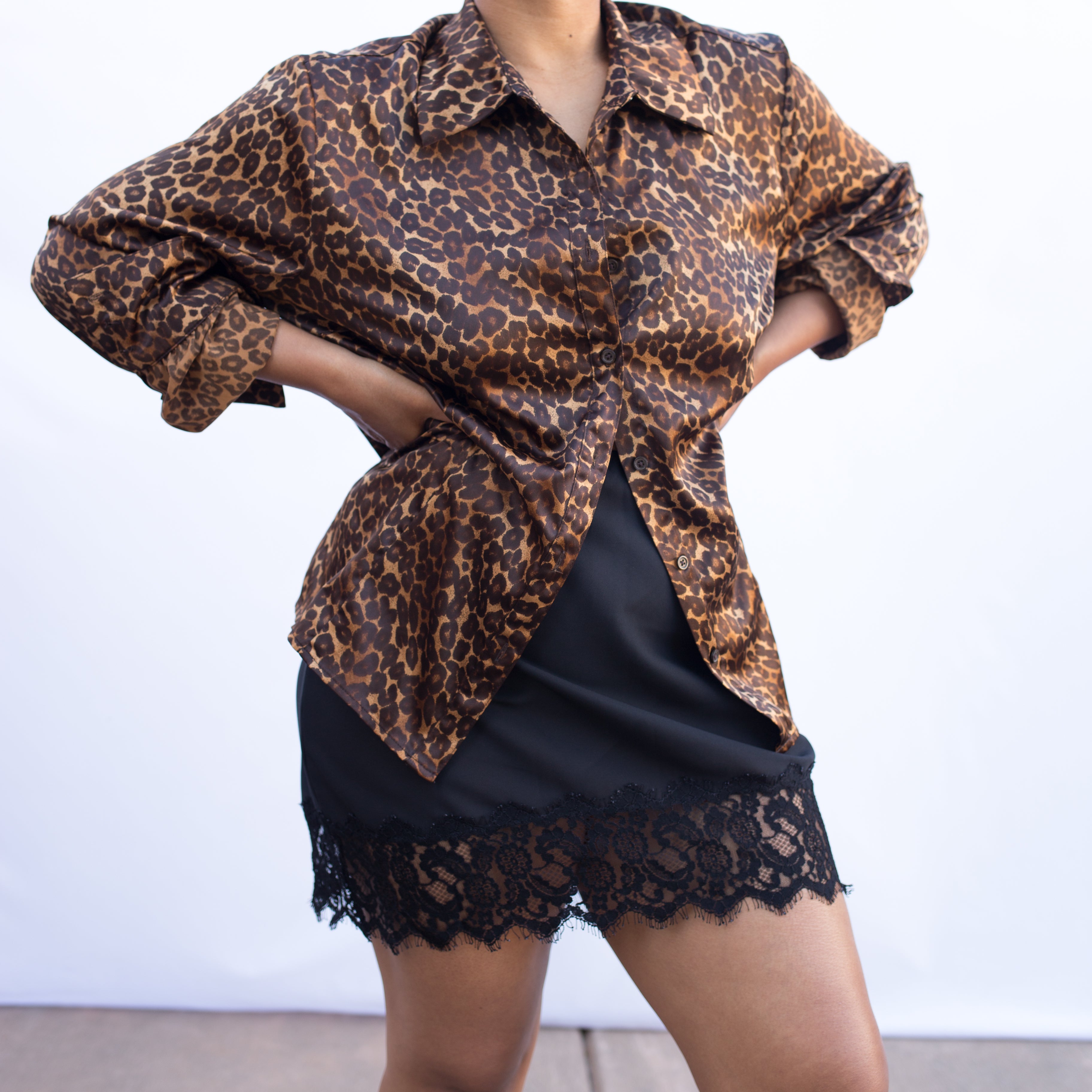 George Leopard Button Up