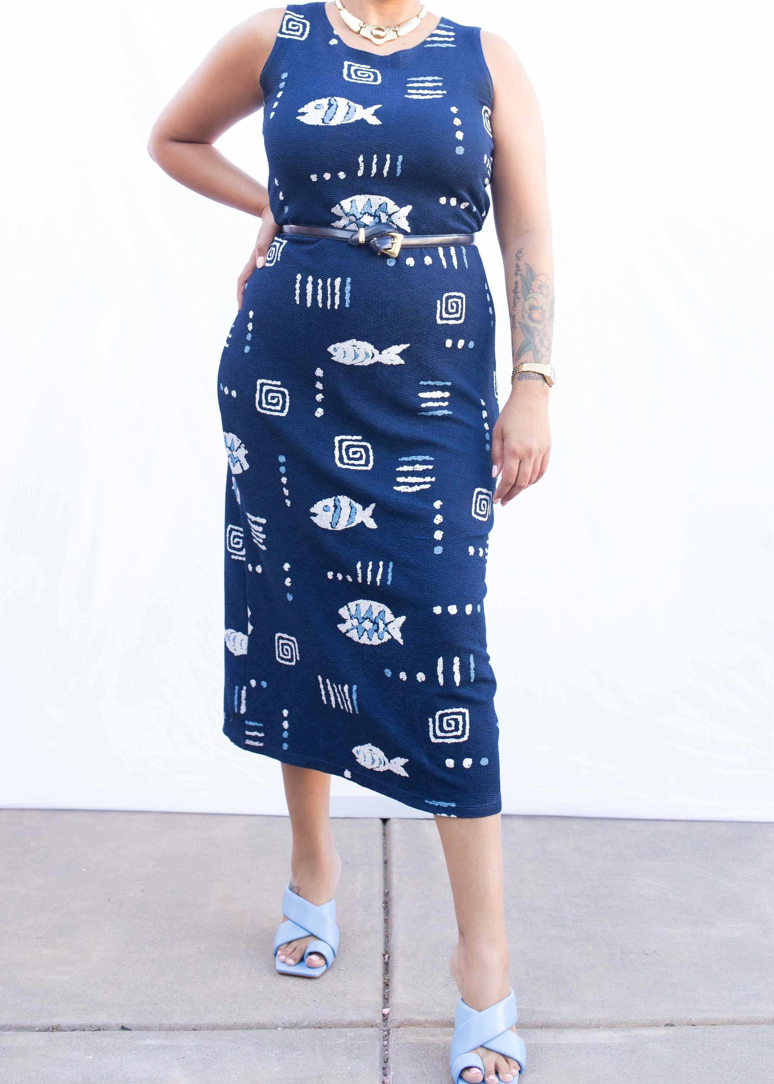 Jamie Nicole Fish Print Dress