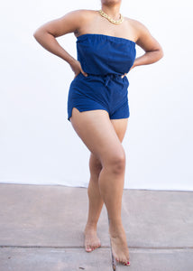 Navy Terry Cloth Romper