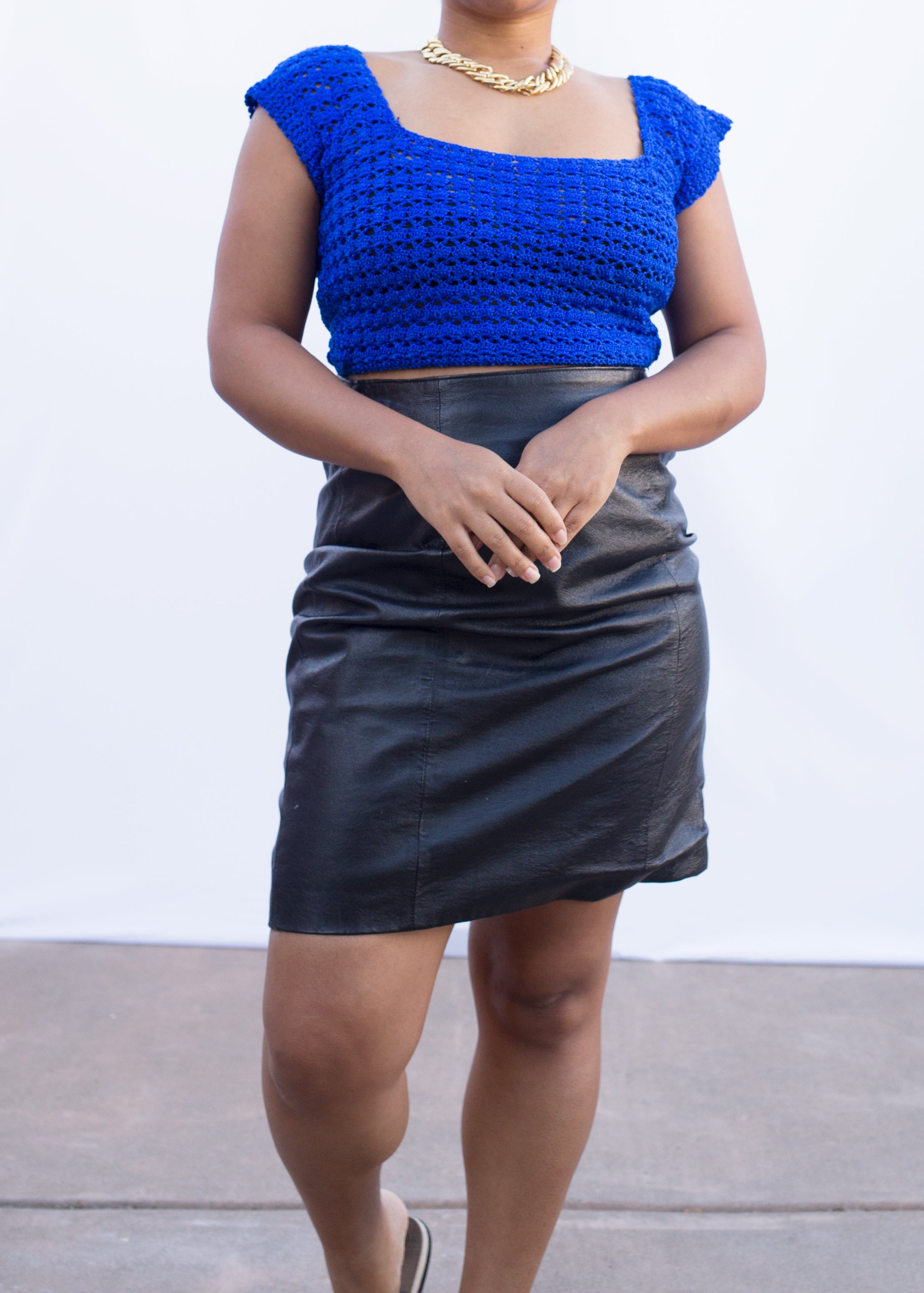 Royal Crochet Crop Top