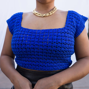 Royal Crochet Crop Top