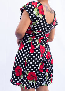 Hearts Polka Dot Hibiscus Dress