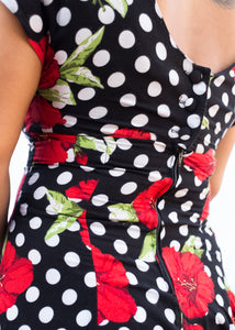 Hearts Polka Dot Hibiscus Dress