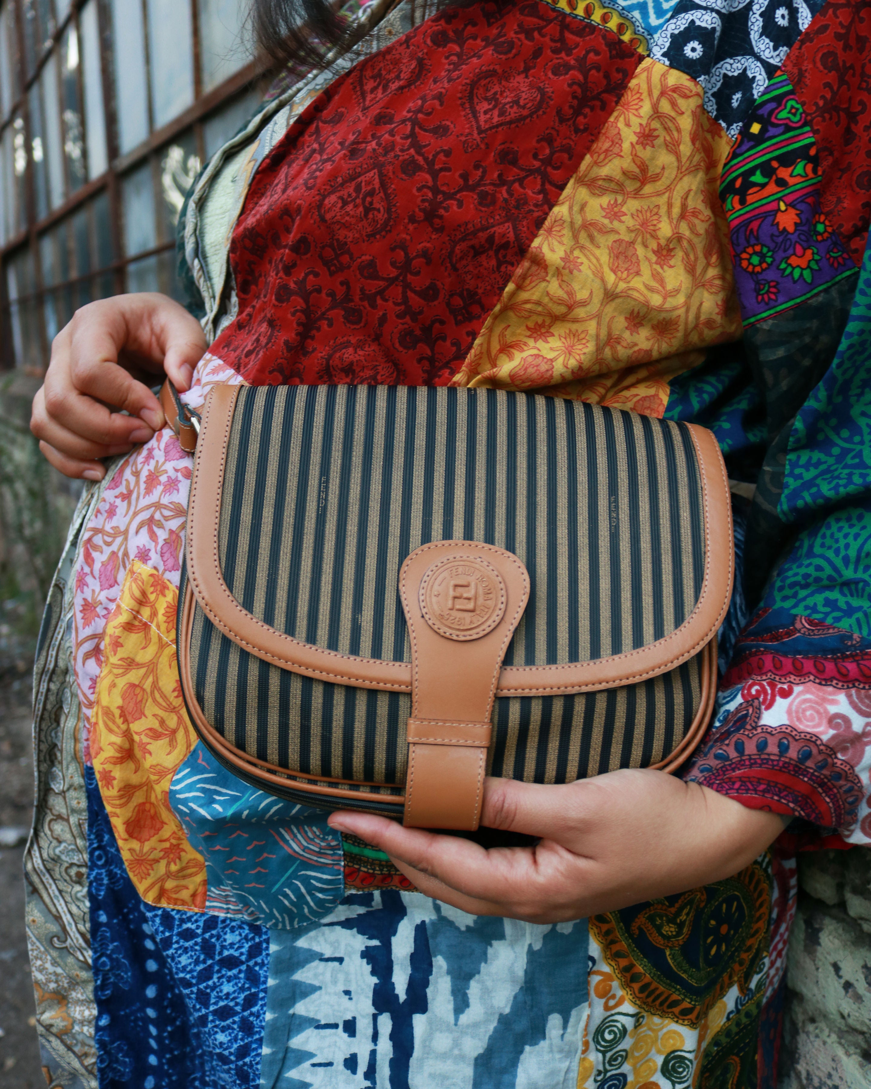 Vintage Striped Fendi Purse