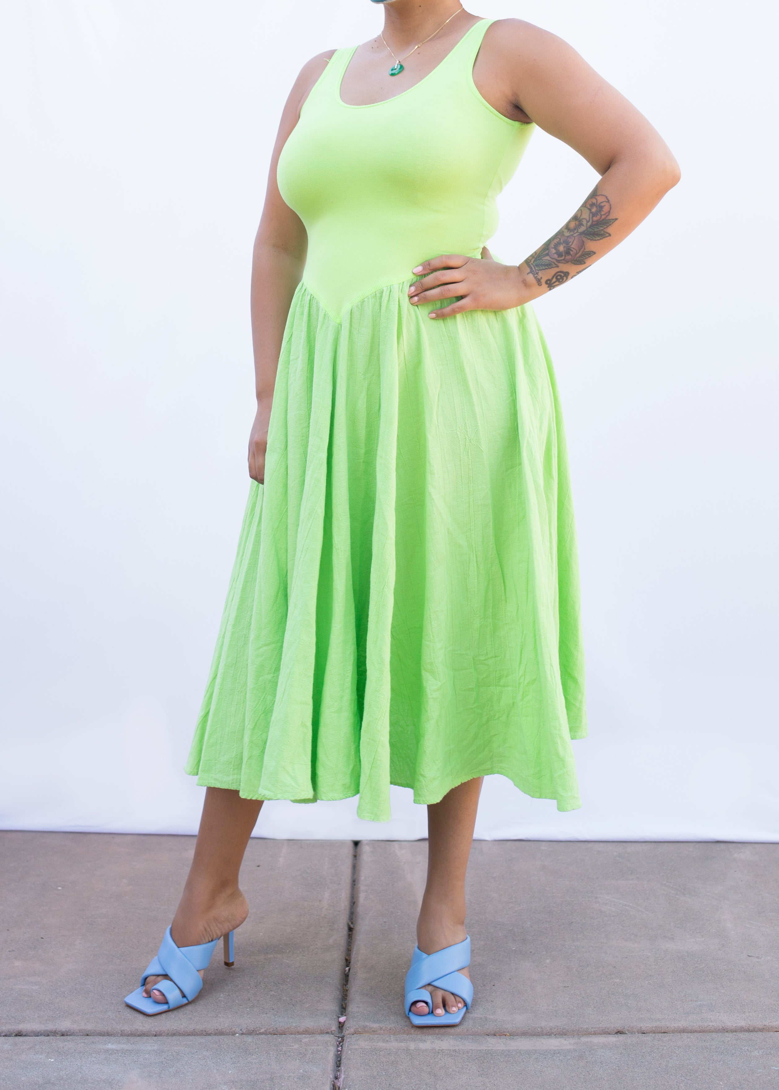 Moda International Lime Green Dress