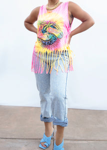 Bahamas Tie Dye Fringe Shirt